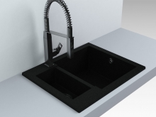 Кухонна мийка Arizona світло-чорна Fancy Marble