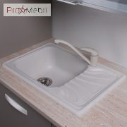 Кухонная мойка Filadelfia белая Fancy Marble
