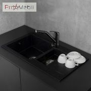 Кухонна мийка Alabama світло-чорна Fancy Marble