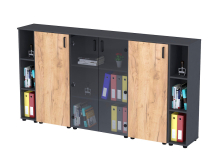 Комплект стелажів Open Office №1 антрацит Loft Design