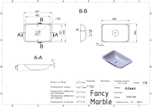 Умывальник Aileen 550 Matt Fancy Marble