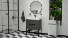 Тумба для ванной с умывальником подвесная Stella 70 Stiven Fancy Marble