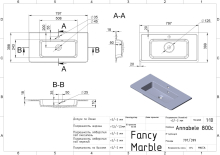Умывальник Annabelle 800 Fancy Marble
