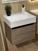 Тумба для ванної з умивальником підвісна Palma 50-1 горіх барселона Fancy Marble
