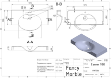 Умивальник Carme 980 Fancy Marble