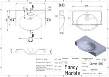 Умивальник Carme 800 Fancy Marble
