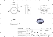 Умивальник Diana 420 Fancy Marble