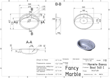 Умивальник Bianca Bowl 540 Matt Fancy Marble