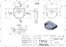 Умывальник Comfort 512 Matt Fancy Marble
