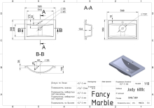 Умивальник Jody 600 Matt Fancy Marble