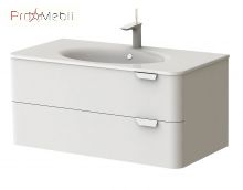 Тумба для ванної з умивальником Vlt-100 біла Velluto Botticelli