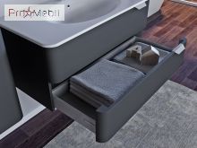 Тумба для ванної з умивальником Vlt-100 сіра Velluto Botticelli