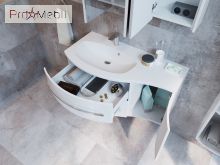 Тумба для ванной с умывальником Vndl-110 левая белая Vanessa Botticelli