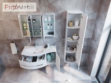 Тумба для ванной с умывальником Vndl-110 левая белая Vanessa Botticelli