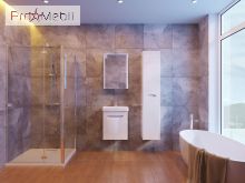 Дзеркальна шафа в ванну кімнату LvrMC-50 білий глянець Livorno Ювента