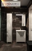 Дзеркальна шафа у ванну кімнату TrnMC-75 ліва Trento біла Ювента