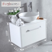 Тумба для ванної з умивальником підвісна Fiji 70 Kris Fancy Marble