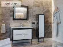 Тумба для ванної з умивальником Tc-105 чорна Ticino Ювента