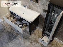 Тумба для ванної з умивальником Tc-105 чорна Ticino Ювента