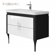 Тумба для ванної з умивальником Tc-105 чорна Ticino Ювента