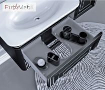 Тумба для ванной с умывальником Т-80 черная Treviso Botticelli