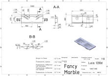 Умивальник Lucia 1200D Fancy Marble