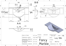 Умивальник Lucy 900 Matt Fancy Marble