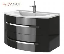 Тумба для ванної з умивальником Vn-90 чорна Vanessa Botticelli