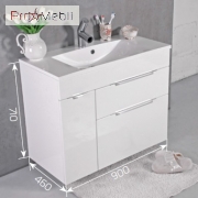 Тумба для ванної з умивальником підвісна Bermuda-2 Edison 900C Fancy Marble