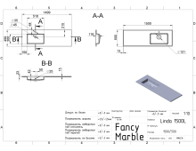 Умывальник Linda 1500 L Fancy Marble