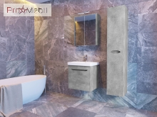 Дзеркальна шафа в ванну кімнату LvrMC-50 сірий структурний Livorno Ювента