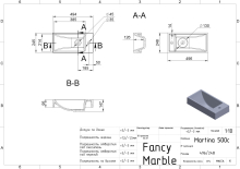 Умивальник Martina 500 Fancy Marble