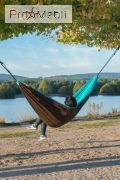 Одномісний туристичний гамак з м’якою оббивкою Colibri turquoise La Siesta