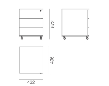 Тумба мобільна WS-432 Work Space антрацит Loft Design