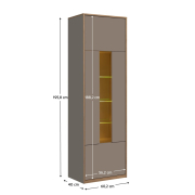 Вітрина висока 1W Complex cubanit grey Mebel Bos