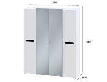 Шкаф 4ДЗ Бьянко Світ Меблів