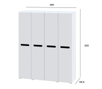 Шкаф 4Д (180) Бьянко Світ Меблів