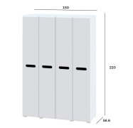 Шкаф 4Д (150) Бьянко Світ Меблів