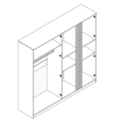 Шкаф 4Д Тео артвуд светлый Світ Меблів