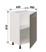 Тумба нижня Н45 L/R кухня Ліона Світ Меблів