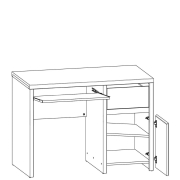 Стіл письмовий BIU1D1S/120 Каспіан кашемір ВМК (БРВ)