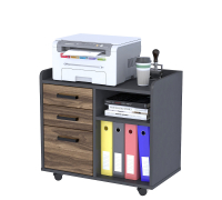 Тумба мобильная Open Office NTP-3S-73-65 антрацит Loft Design