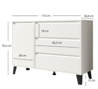 Комод 1D3S Borg белый Mebel Bos