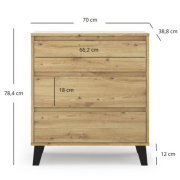 Комод 3S/70 Borg дуб артизан Mebel Bos
