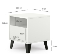 Тумба прикроватная 1S Borg белая Mebel Bos