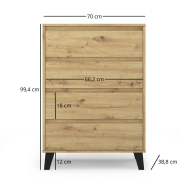 Комод 4S/70 Borg дуб артизан Mebel Bos