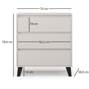 Комод 3S/70 Borg кашемір Mebel Bos