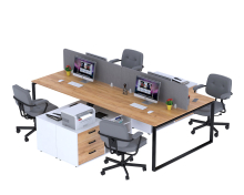 Письмовий стіл чотиримісний кутовий Open Office ND4T-3S-270 білий Loft Design