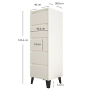 Комод 5S/40 Borg белый Mebel Bos
