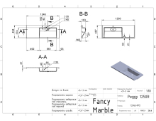 Умивальник Peggy 1250 R Fancy Marble